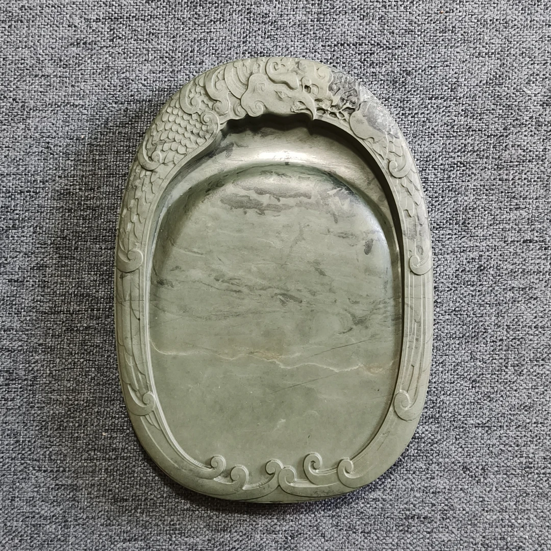 甘肃洮砚，水泉凤凰砚，尺寸14.6*10.1*1.2厘米