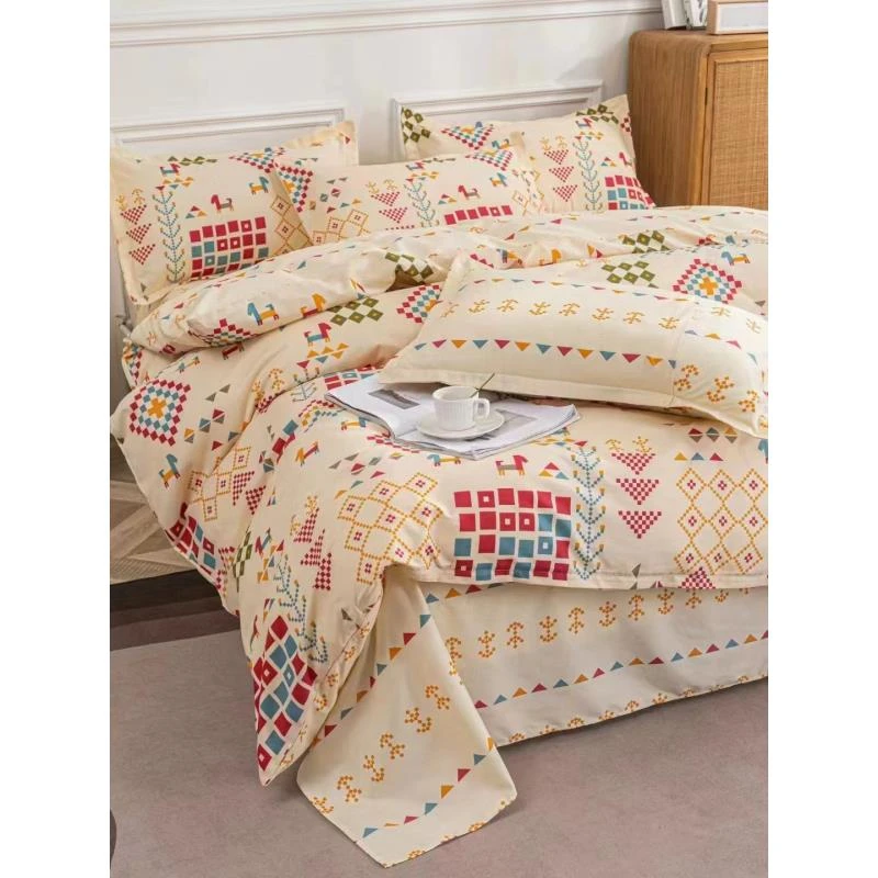 小龙里-床上四件套 被套200*230cm 床单230*235cm枕套2只 柳