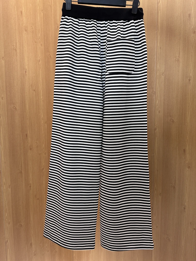 【MU】时尚运动百搭条纹裤显瘦高腰休闲宽松KZ014