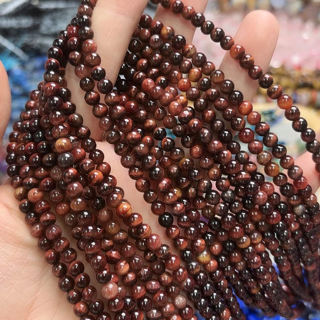 玛瑙/玉髓未镶嵌珠宝半成品卡5红虎眼一条