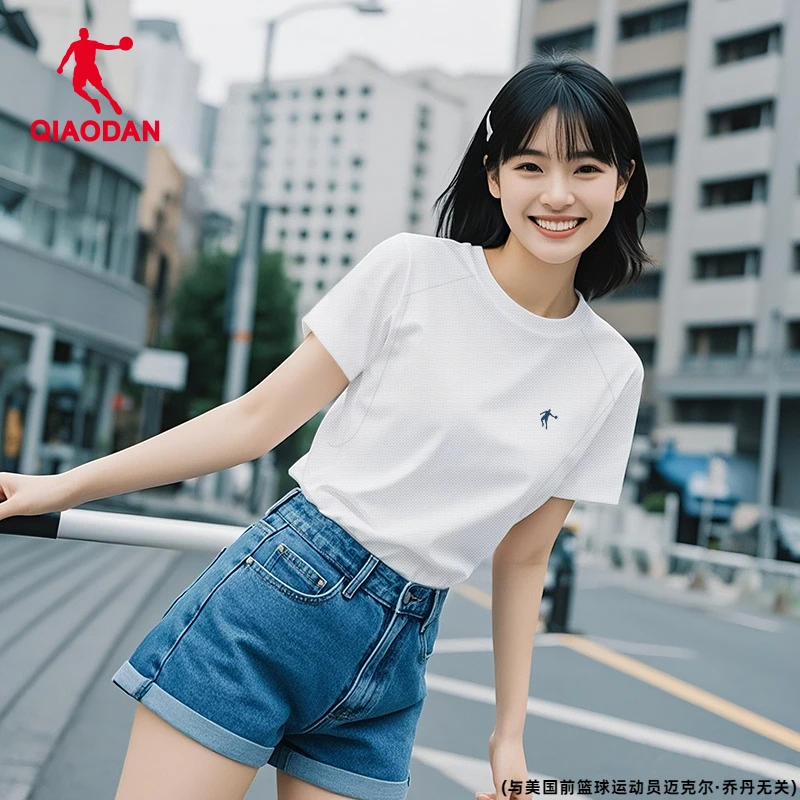 乔丹上衣运动服女2025夏季新款大码宽松透气百搭圆领半袖t短袖女