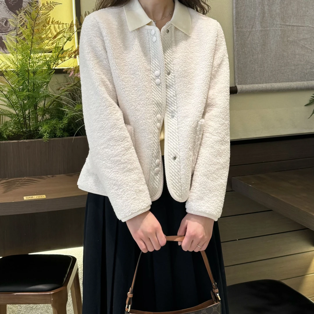 POLOWALK女士春季新品短款冬季外套摇粒绒气质时尚淑女简约百搭