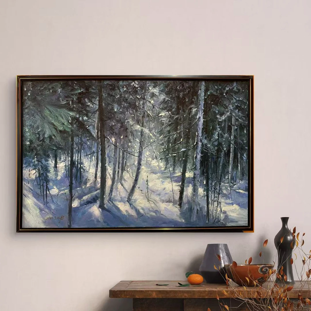 王彬 布面油画《雪深处》130×83CM