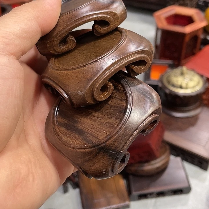 手工艺品琉璃红木底座工艺品3个