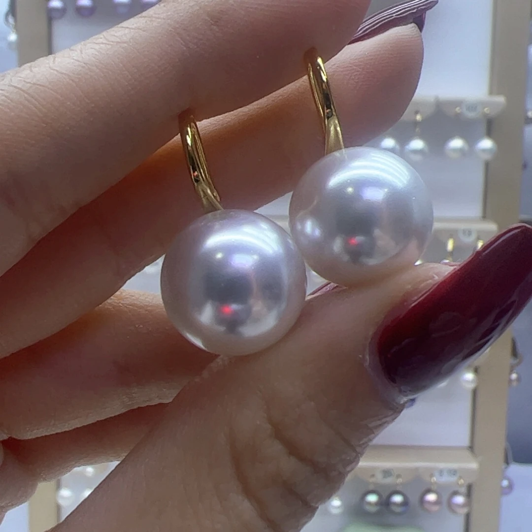 淡水珍珠耳饰18K金镶嵌