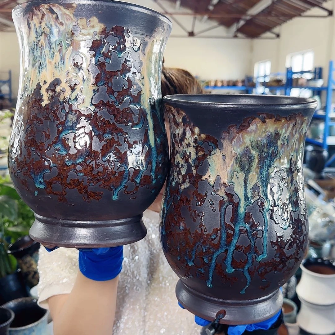 紫砂花盆高25口17