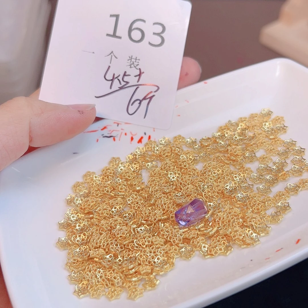 水晶珠宝半成品银S925镀金镶嵌163 。