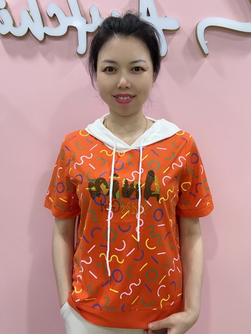 【姐妹服饰】【8858款】夏季时尚休闲连帽字母印花T恤