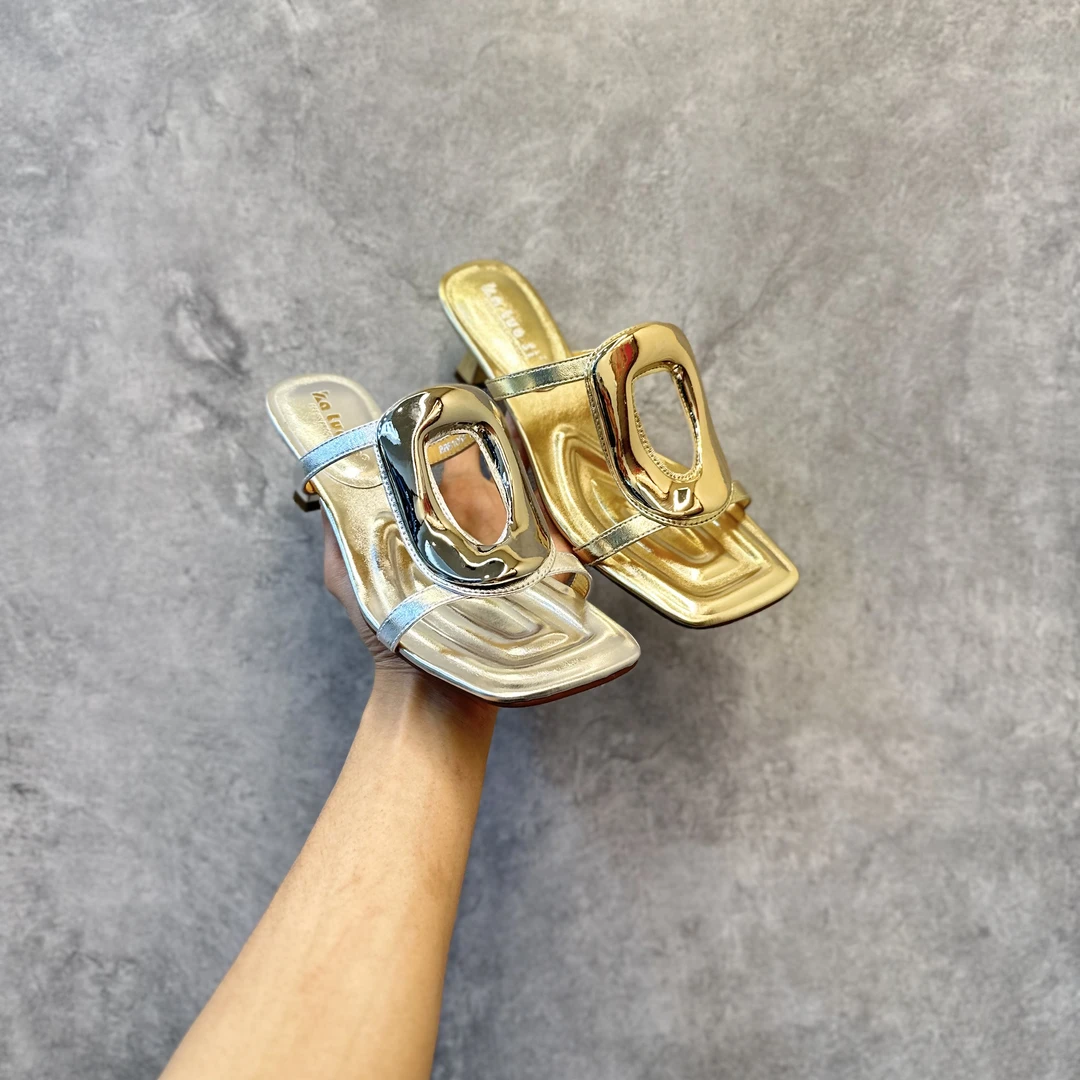 2025新款高品质广州鞋 平头中跟气质款拖鞋跟高5公分巨舒服百搭