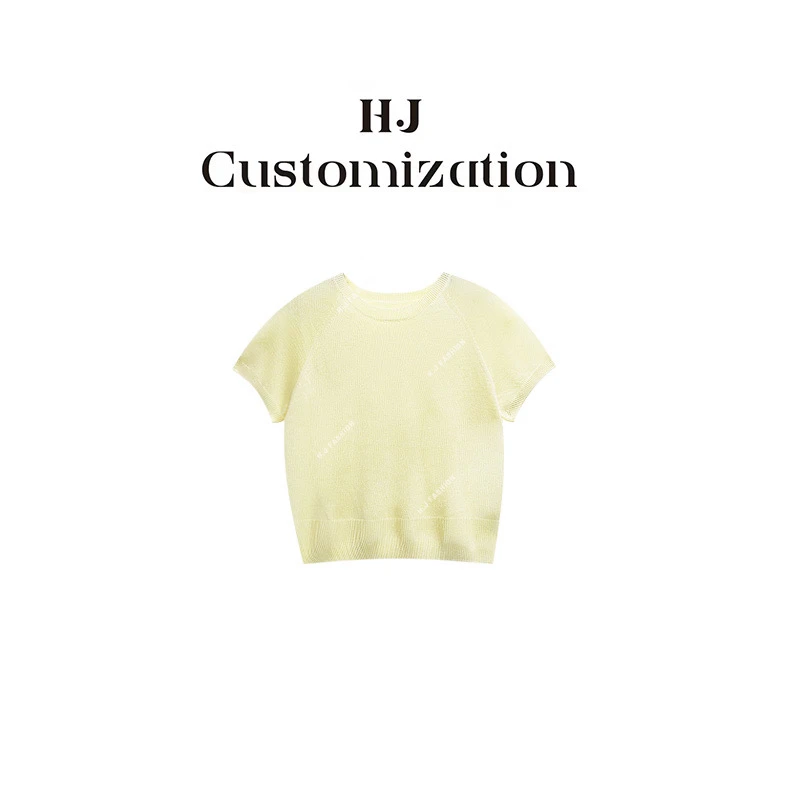 【 H·J 】“盛夏画廊”韩系休闲风松弛百搭圆领天丝针织衫0892