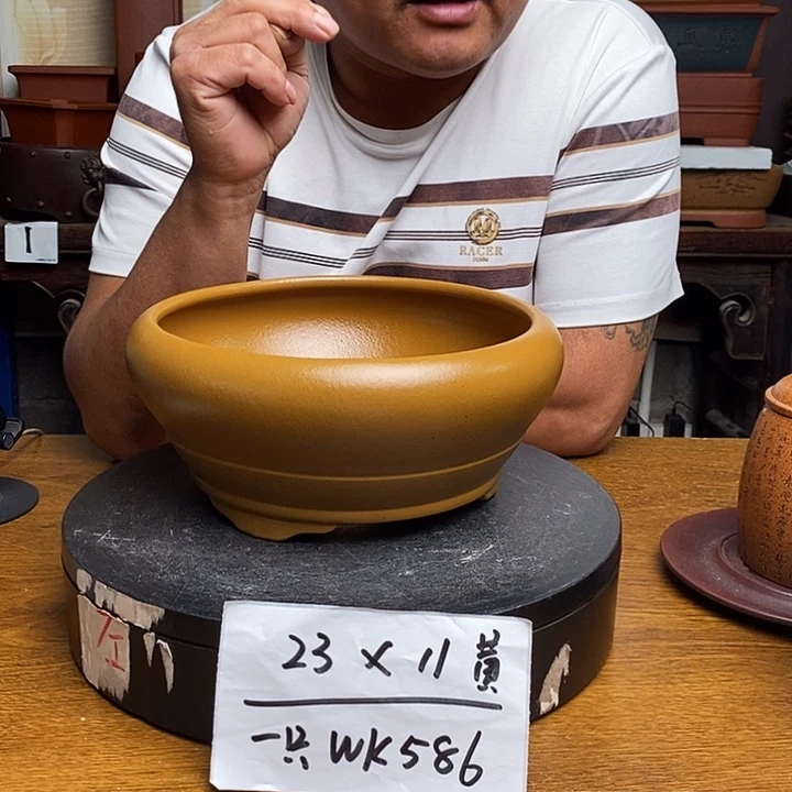 紫砂花盆货号一只WK58黄