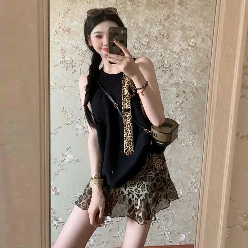 纯欲慵懒风女装女生韩系ins洋气衣服百搭老钱风松弛感时尚套装裙
