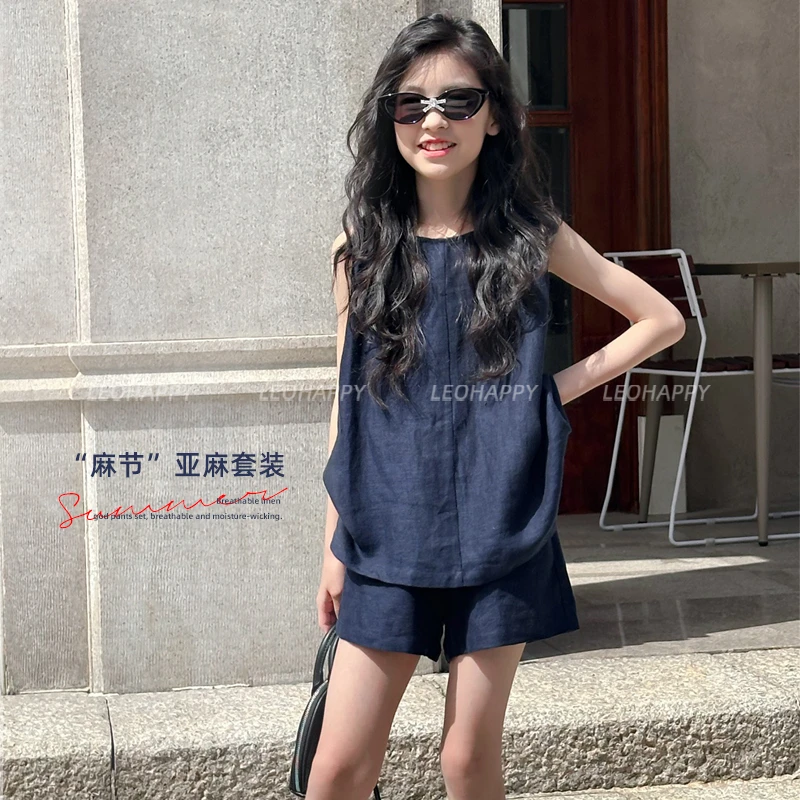 【麻节】无袖亚麻休闲简约舒适套装