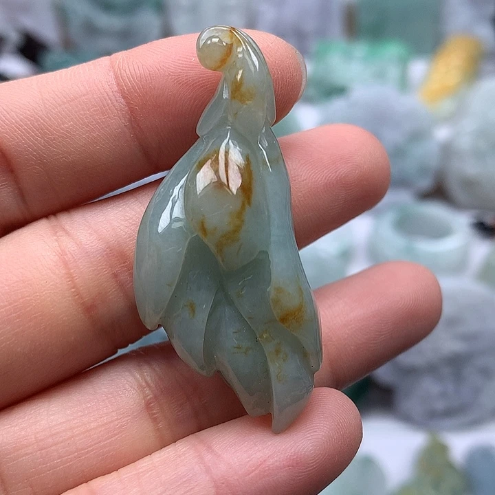 翡翠未镶嵌颈饰玉兰花有钱花福利