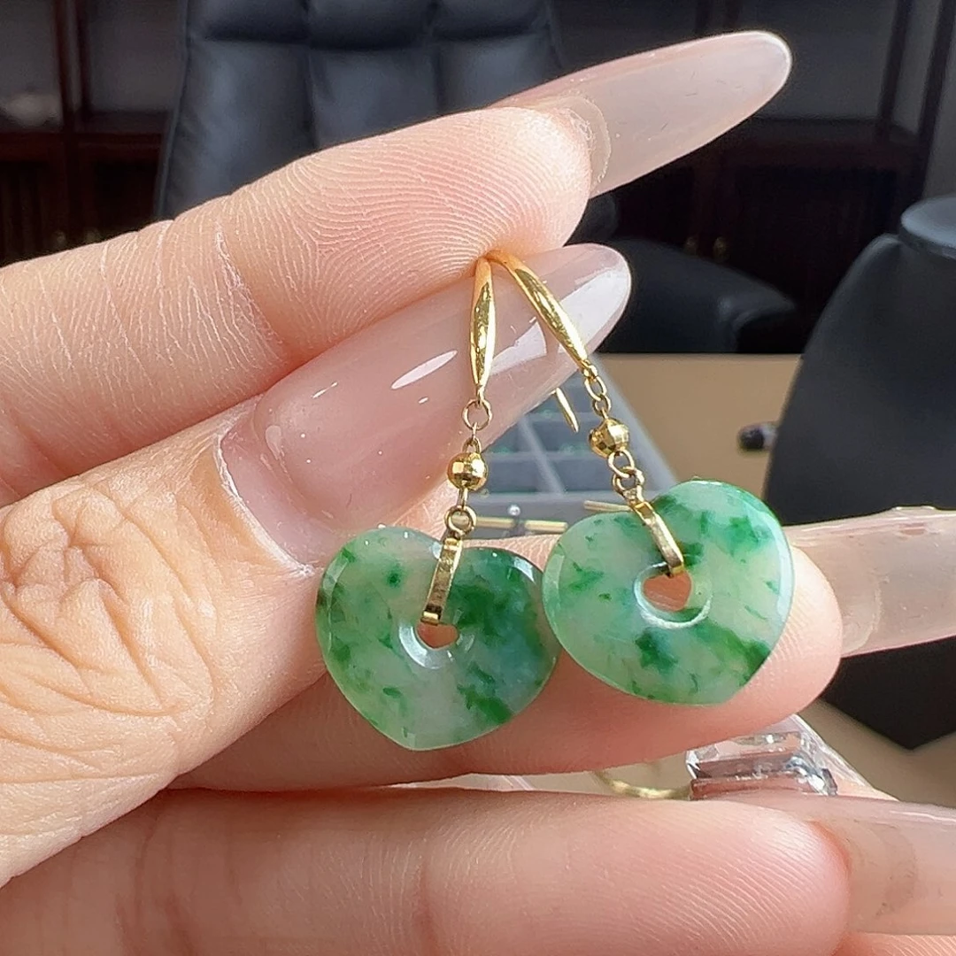 18K金镶嵌翡翠耳饰耳饰