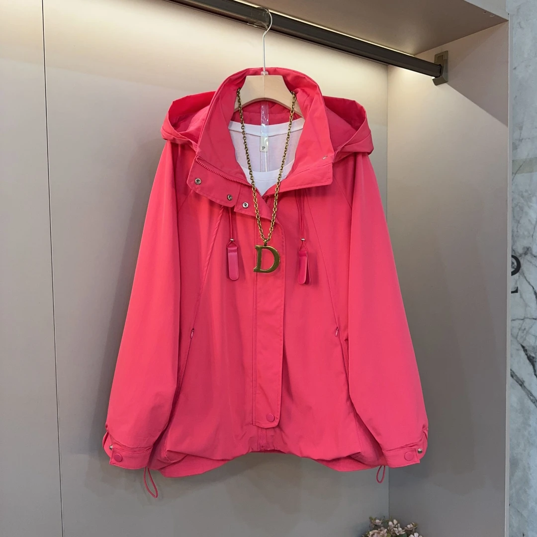 2025早春工装款式风衣百搭新款韩系宽松连帽拼接设计休闲显瘦外套