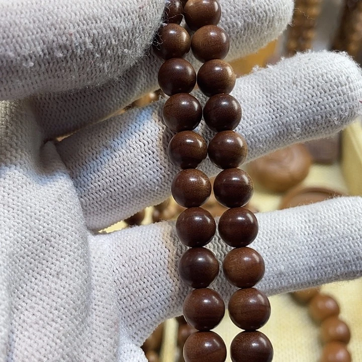 檀香木手串/手链大*?老山檀香0.8多圈沉水蕉糖甜收藏