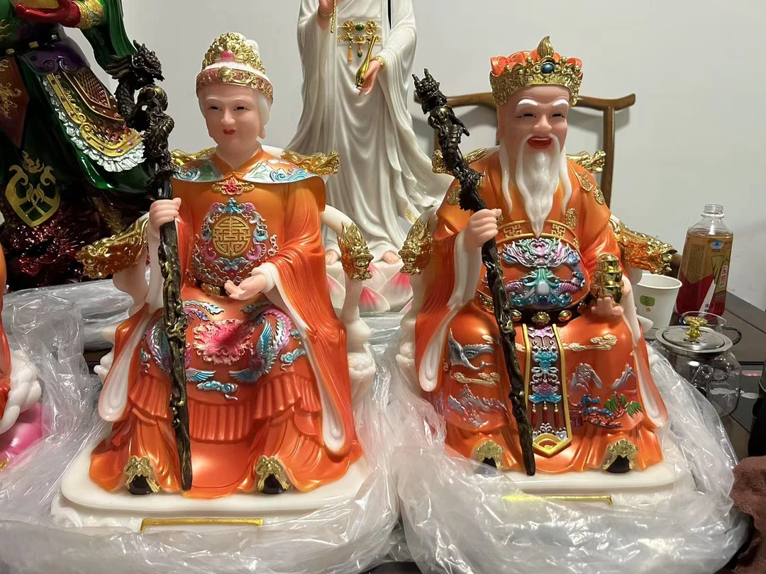 神像家用佛堂桌面摆件手工创意陶瓷地藏王关公观世音如来彩绘
