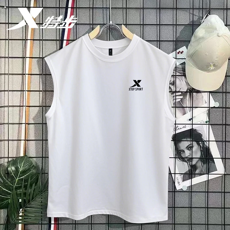 特步无袖背心男运动速干衣冰丝夏季短袖跑步无袖t跑步训练服男