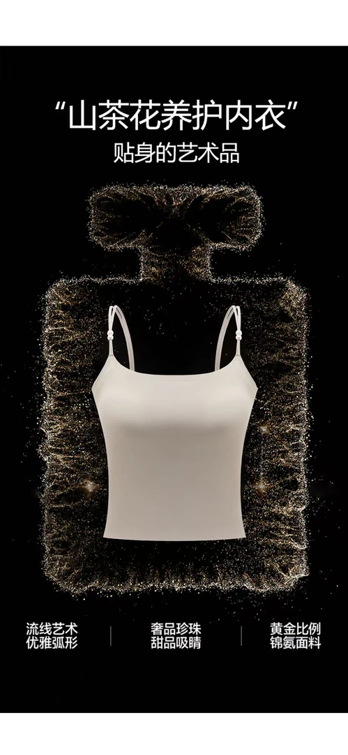 SOCIALITE“山茶花面膜吊带”肤感纵想丝滑高定系列珠珠无痕背心