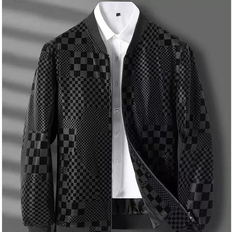 【蔚蓝牧野】-1076-男士印花绵羊皮休闲时尚外套