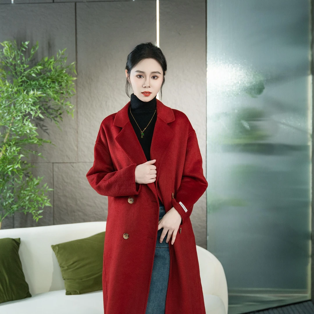 【丽爷】Y002红色毛呢外套