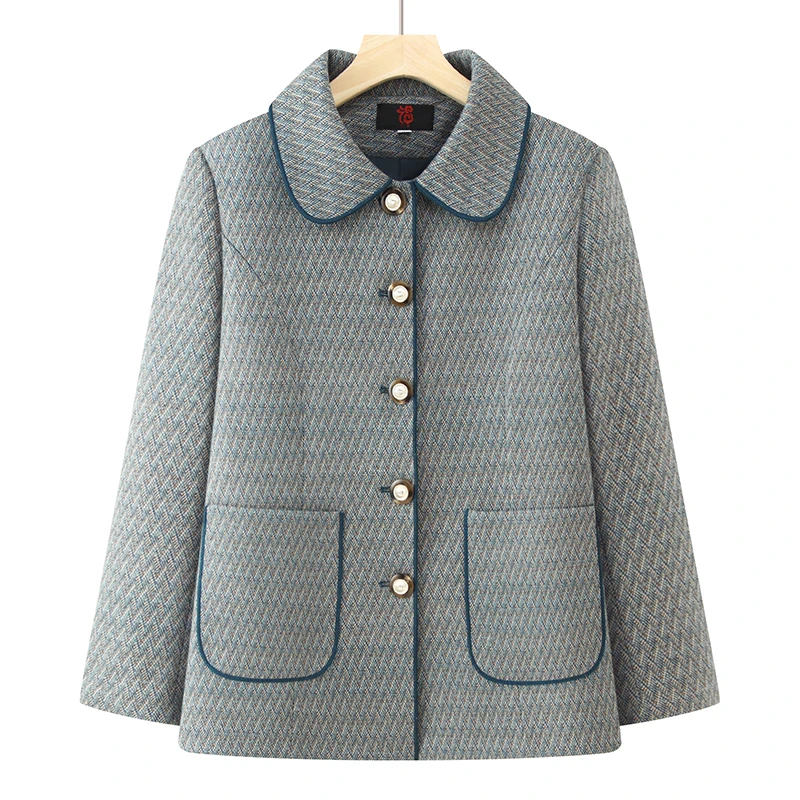 7333款中老年妈妈装奶奶装秋款密拷气质时尚简约大方上衣外套