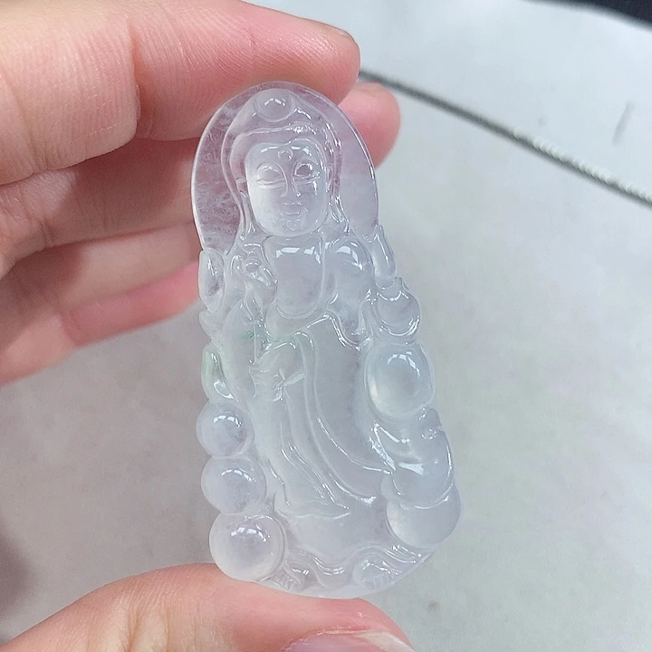 颈饰未镶嵌翡翠站观音