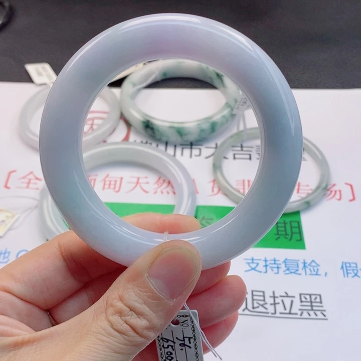 翡翠未镶嵌手镯大胖圆条手镯55-56圈口