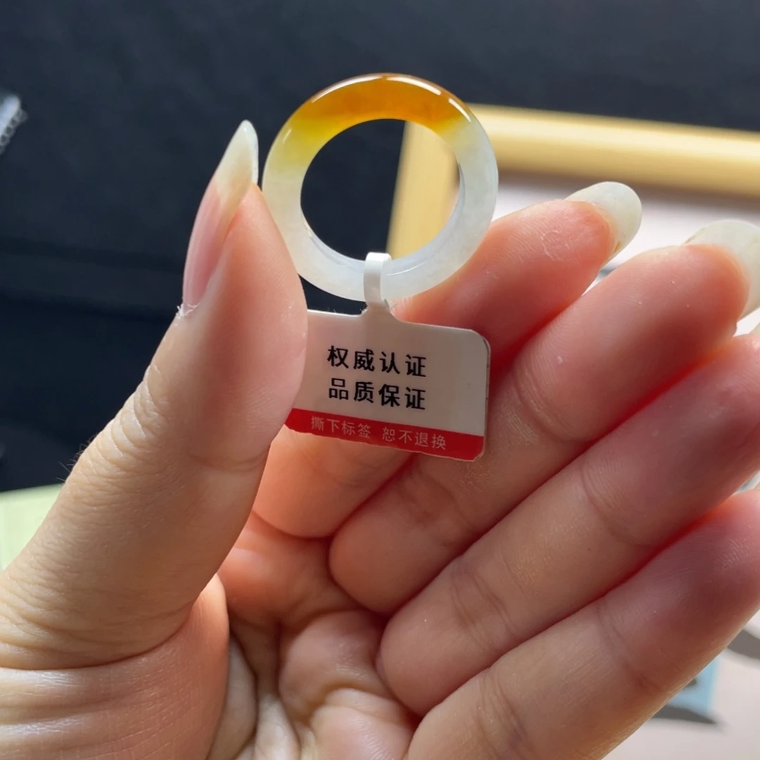 翡翠未镶嵌戒指红翡半山水14