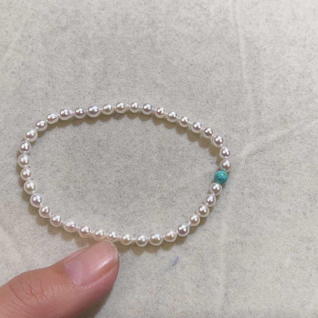 淡水珍珠手绳银S925镶嵌
