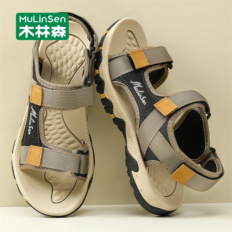 木林森凉鞋男款夏季外穿厚底防滑沙滩鞋男士休闲不累脚涉水凉鞋男