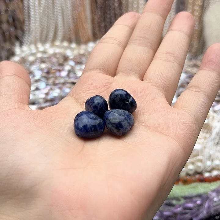 未镶嵌玛瑙/玉髓珠宝半成品5个15mm左右蓝纹石屁桃