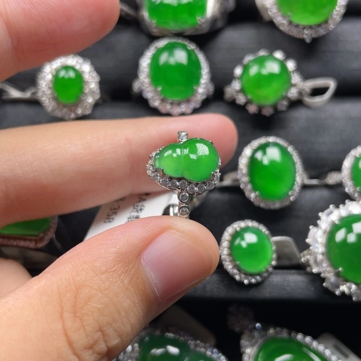 翡翠戒指银S925镶嵌