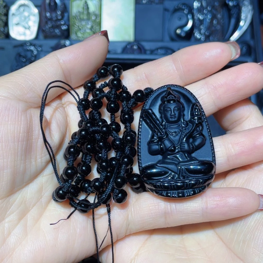 【闪购商品】黑曜岩吊坠(赠链)未镶嵌小**?