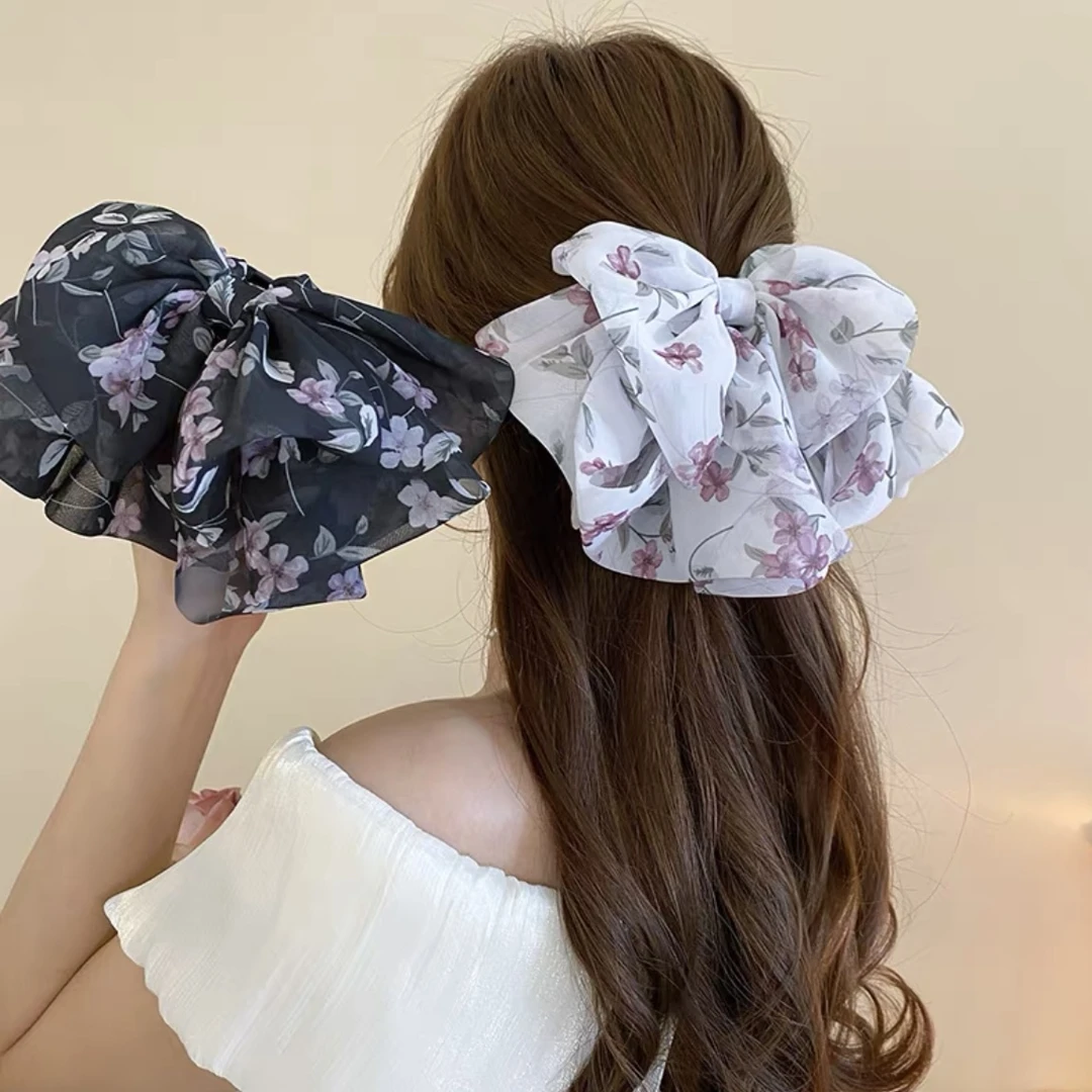 超仙蝴蝶结花朵抓夹女2025新款高级感夹子头饰发夹大号夏季鲨鱼夹