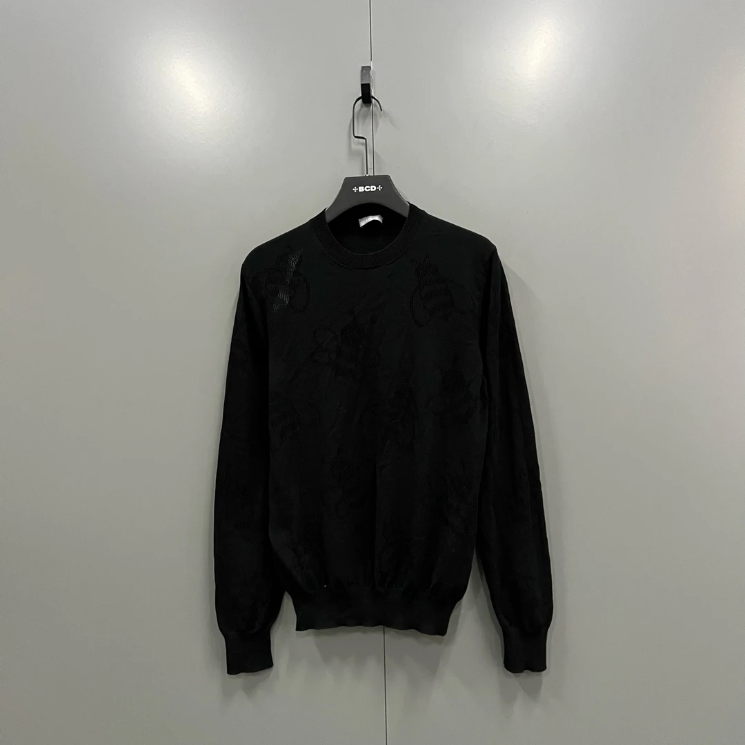 95新 DIOR/迪奥 jp108 黑色镂空小蜜蜂针织衫 S码 014629