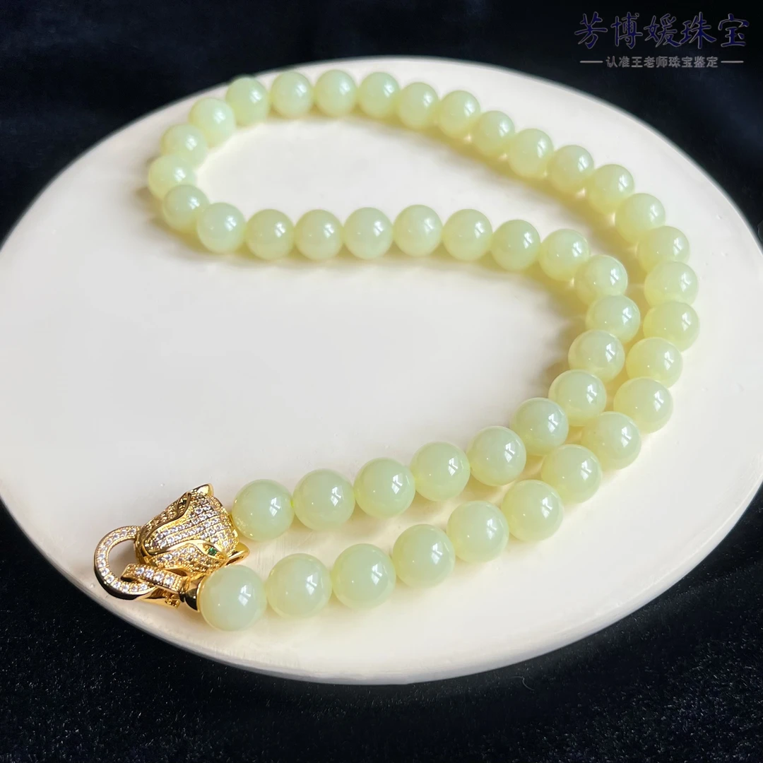 GC31天然和田玉黄口9+mm女神链单圈项链 时尚 百搭 多样性发其一