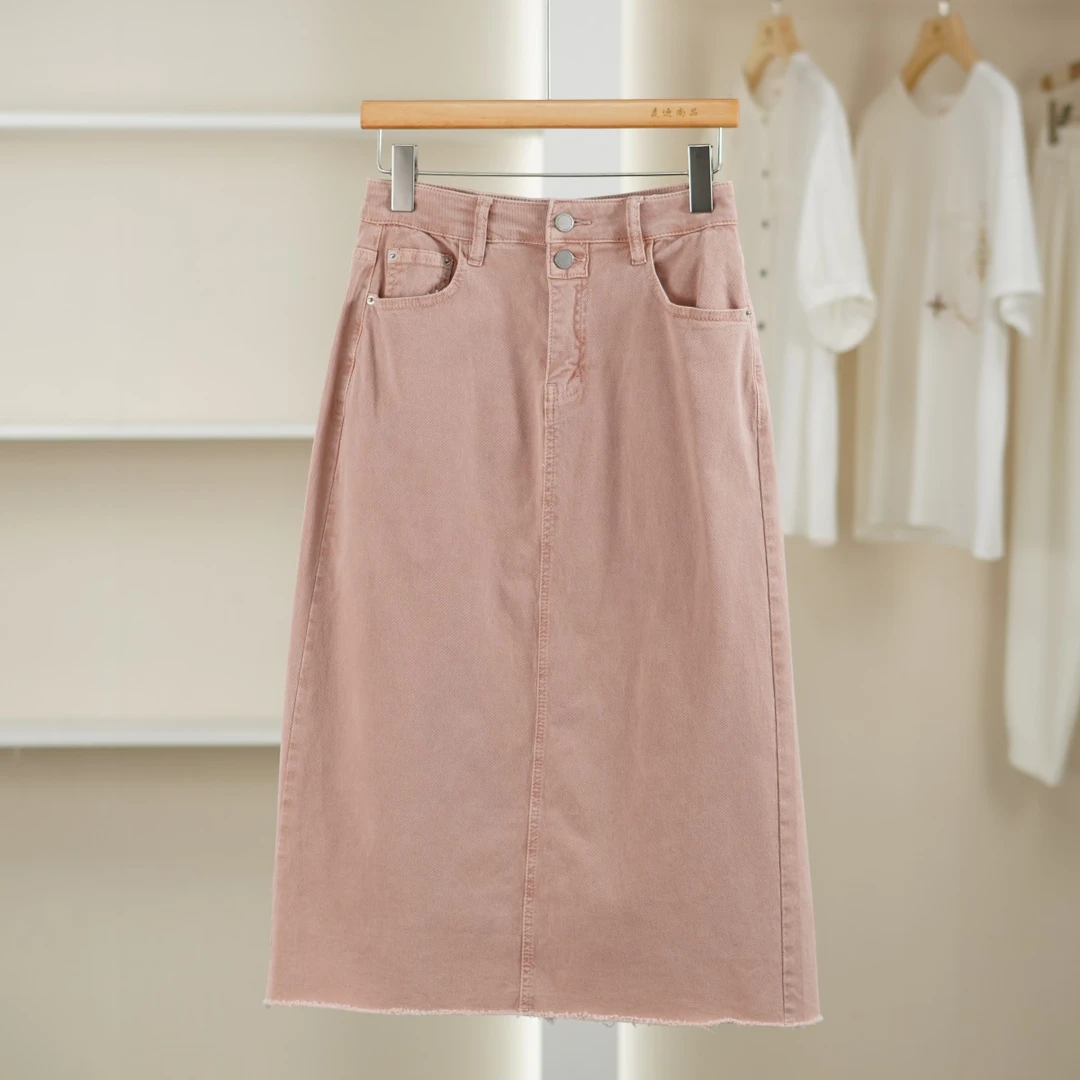 麦迪尚品【DS】5060429 春秋简约文艺牛仔半裙品牌撤柜女装折扣