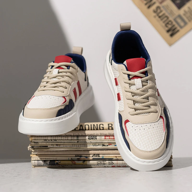 男鞋春季韩版潮流百搭时尚软底运动厚底小白鞋休闲小众板鞋潮鞋男