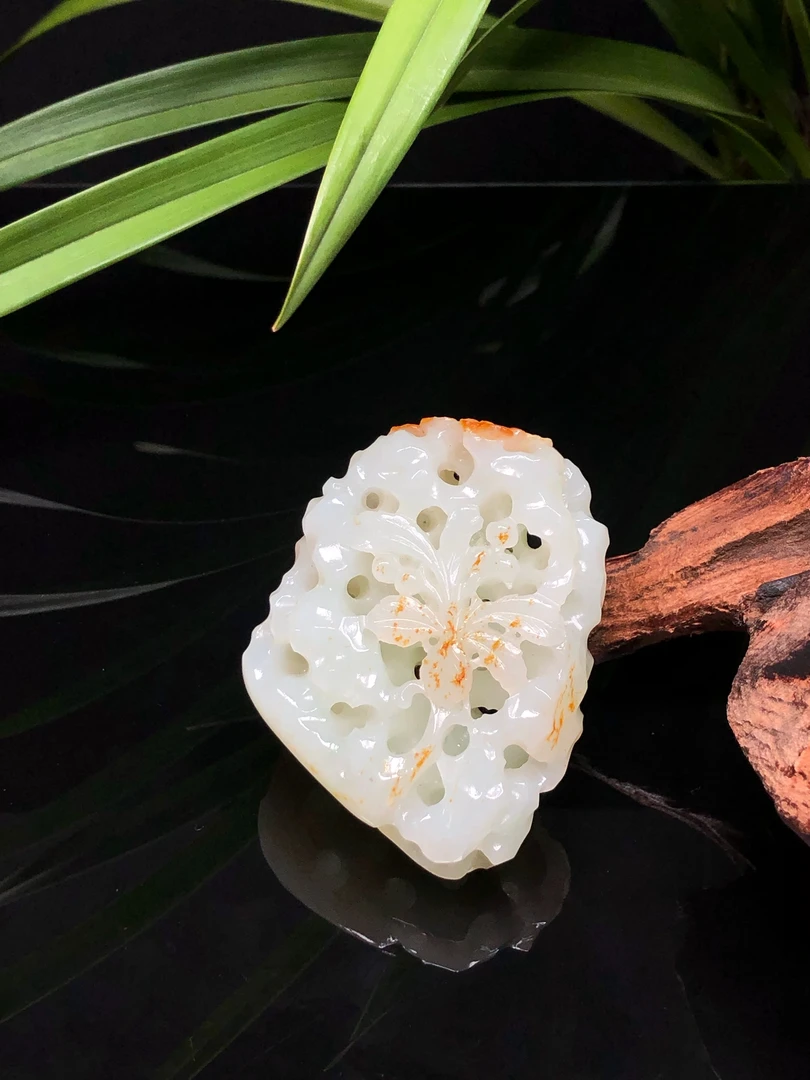 【底价已开价】208克和田玉双兔山子摆件货号02169 图文3394