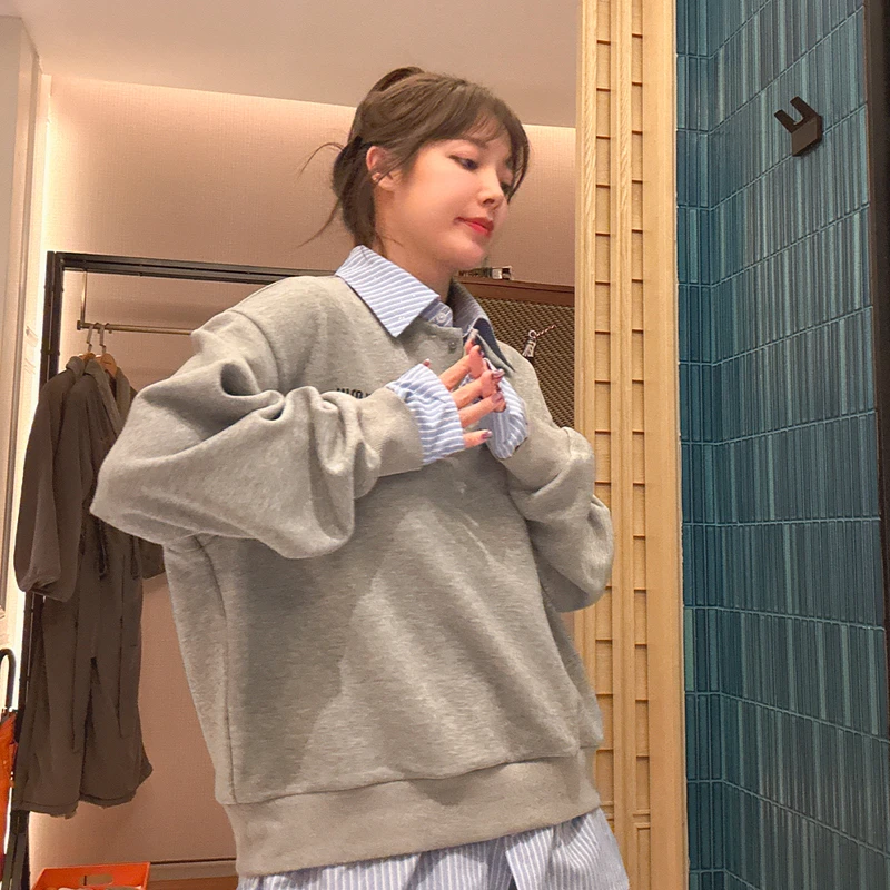 BETTERJOELAY-【千金女主】时尚宽松套头卫衣百搭运动休闲风Z0707