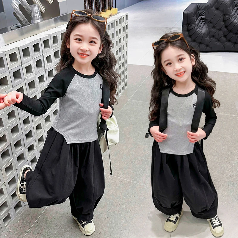 女童套装春秋款2025新款儿童休闲时髦韩范衣服秋季小女孩两件套潮