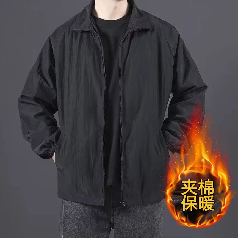 2025冬季夹克棉服立领百搭外套休闲工装速干多口袋飞行大码夹克男