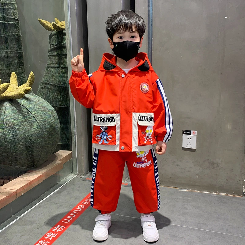 奥特曼衣服男童春装套装2025新款宝宝帅气春秋儿童外套男孩冲锋衣