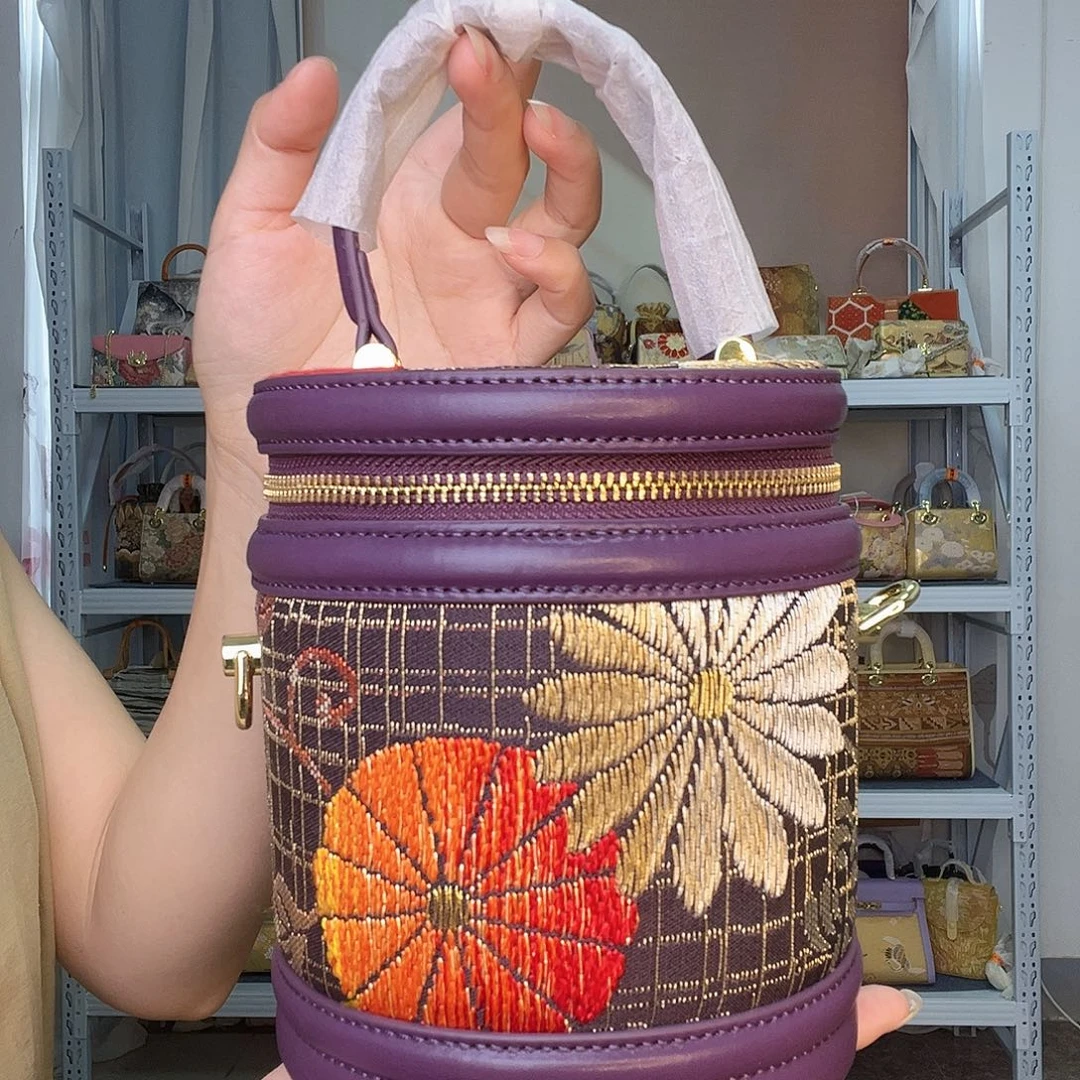 织物桑蚕丝非遗唐锦小水桶