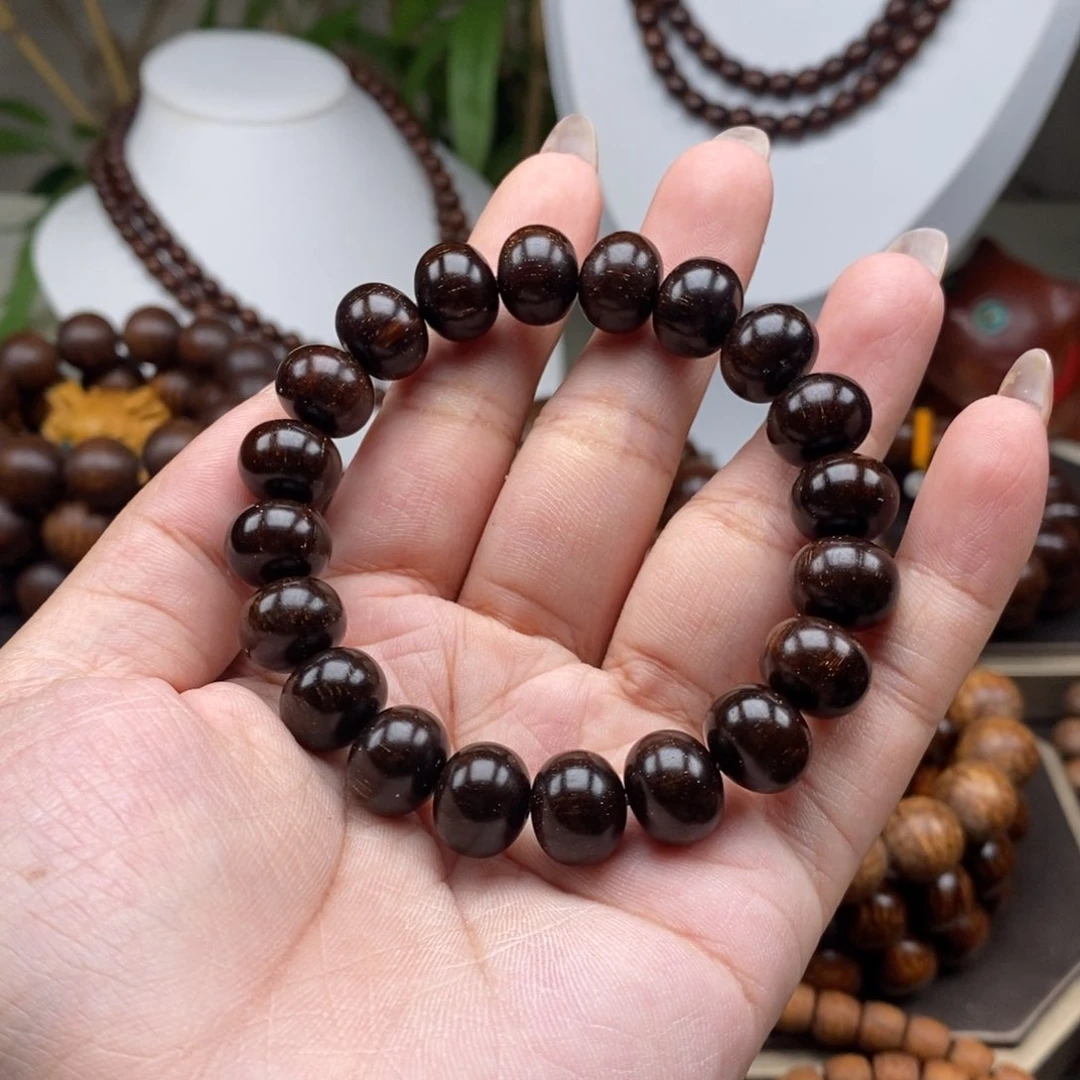 贡木手串/手链贡木1012算盘珠黑冰果冻