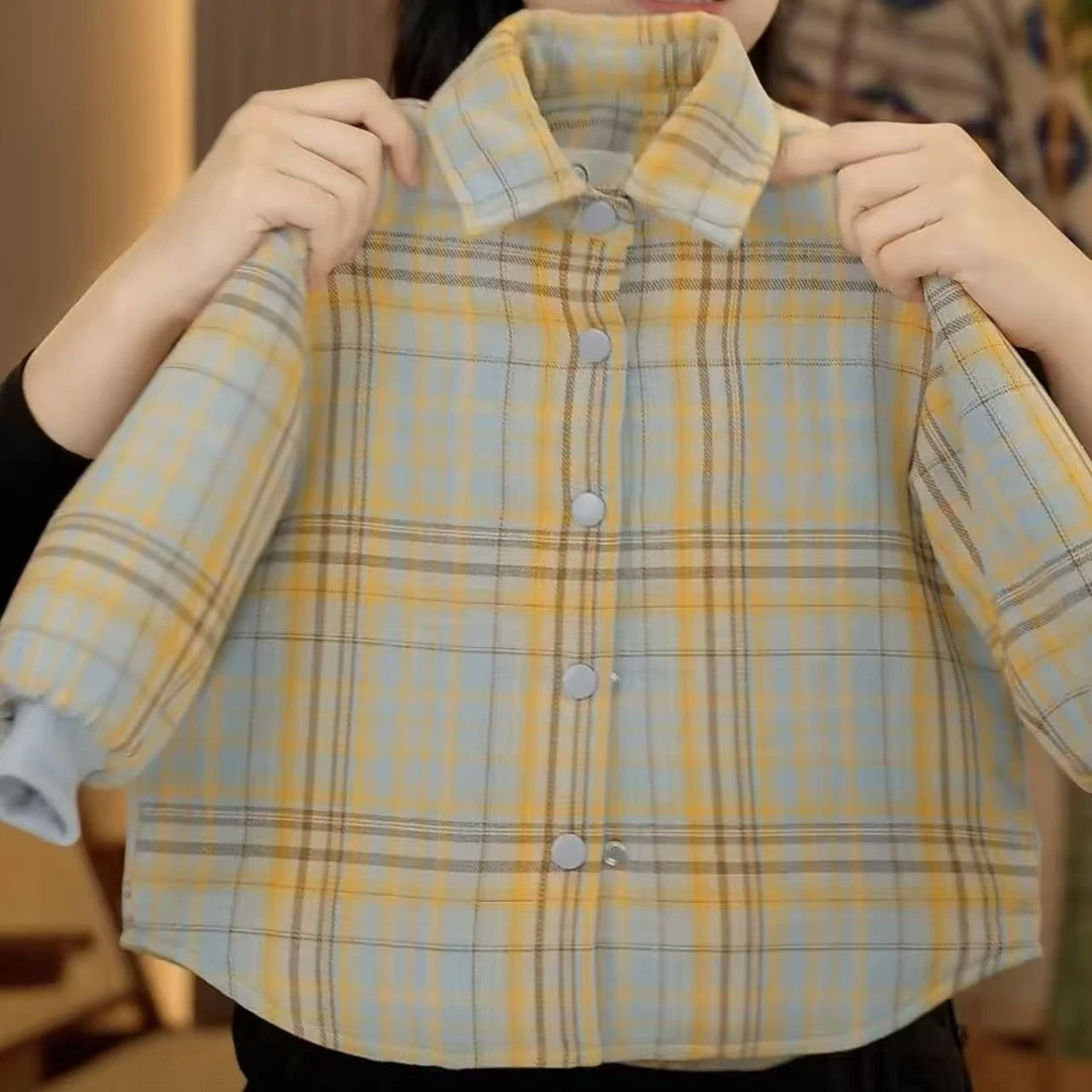 幂姐童装 儿童外套2025秋冬季新款时尚马甲外套真两件棉服上衣