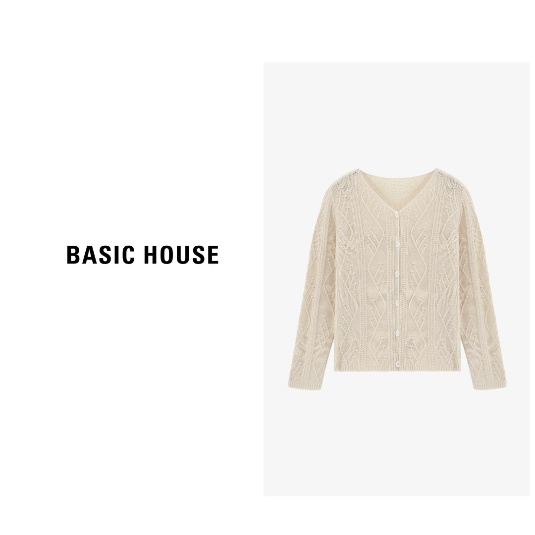 Basic House/百家好休闲时尚印花春秋宽松慵懒风毛衣B06245C5822