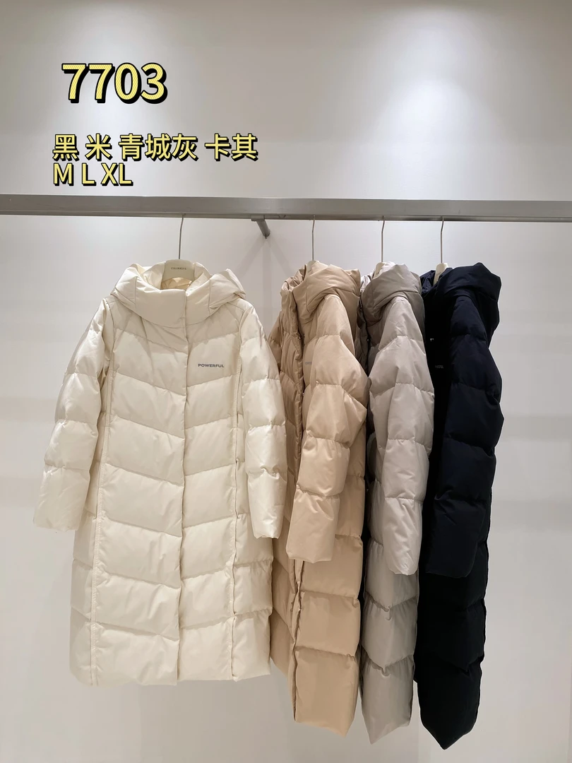 【7703款】2025新款秋冬长款修身显瘦绒服